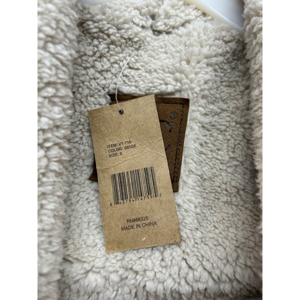 C&C Reversible Leopard Faux Fur Sherpa Vest Women Small NWT Open Front - Picture 5 of 8